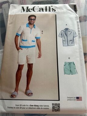McCall's M8414 Men's Casual Shorts and Shirt Sewing Pattern